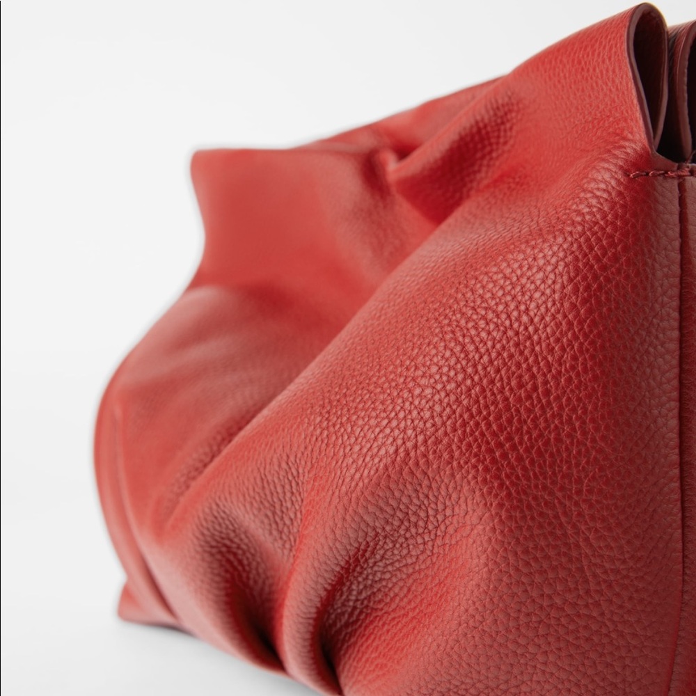 ZARA Gathered Leather Crossbody Shoulder Bag - Picture 5 of 8